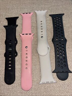 Interchangeable Silicone Watch Bands - Black, Pink, White